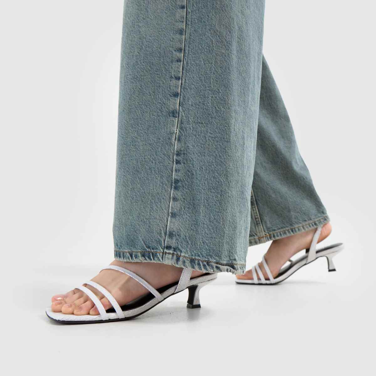 schuh  Steele Strappy Kitten in White schuh  Steele Strappy Kitten in White