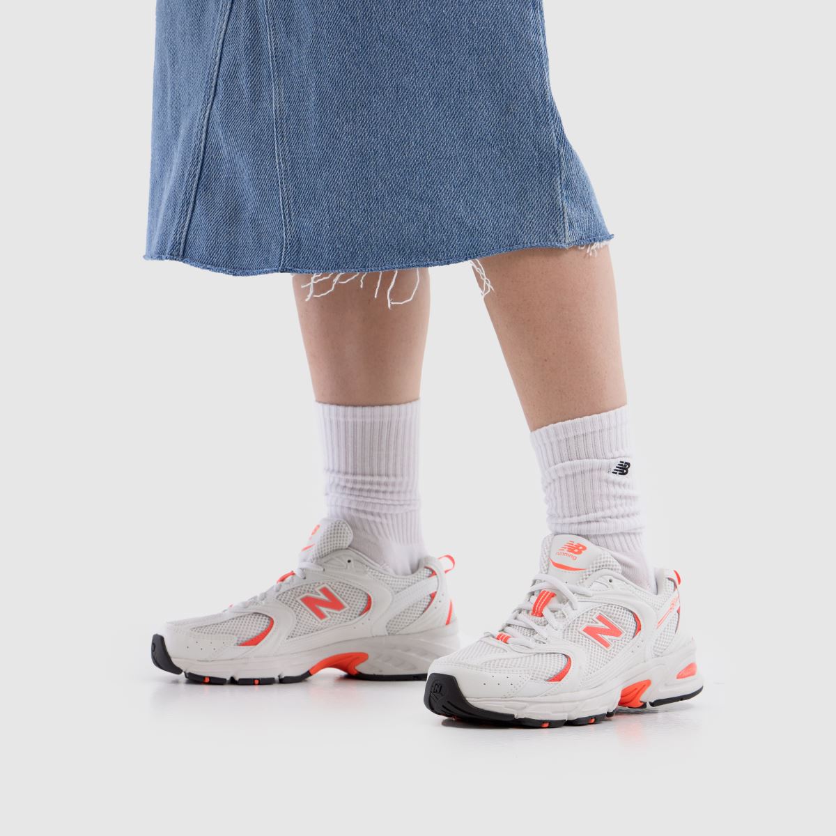 New Balance  530 in White & Orange New Balance  530 in White & Orange