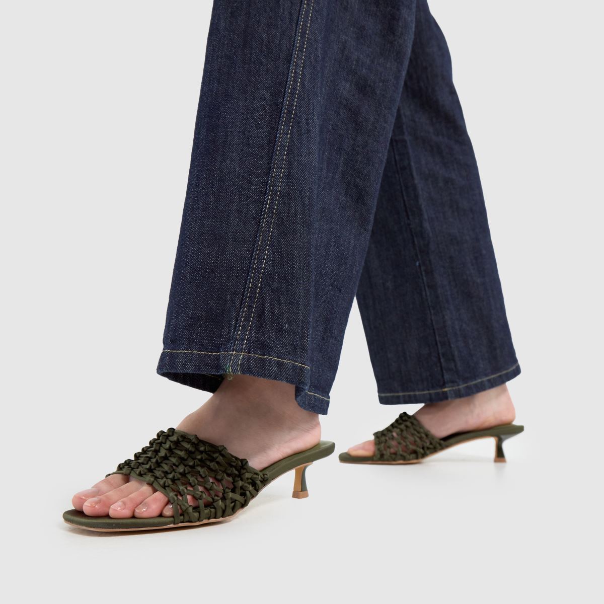 schuh  Sorin Woven Mule in Khaki schuh  Sorin Woven Mule in Khaki