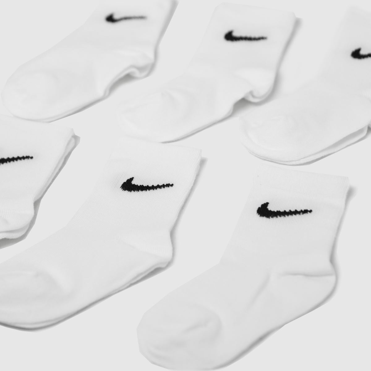 Nike  Kids Basic Crew Socks 6 Pack in White Nike  Kids Basic Crew Socks 6 Pack in White