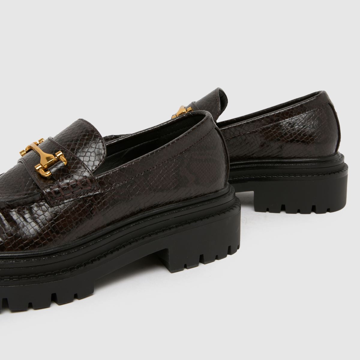 schuh  Lark Chunky Ruched Loafer in Brown schuh  Lark Chunky Ruched Loafer in Brown