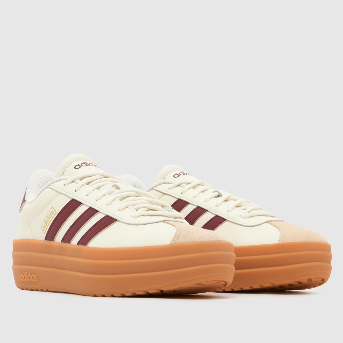 adidas  VL Court Bold in White & Burgundy adidas  VL Court Bold in White & Burgundy