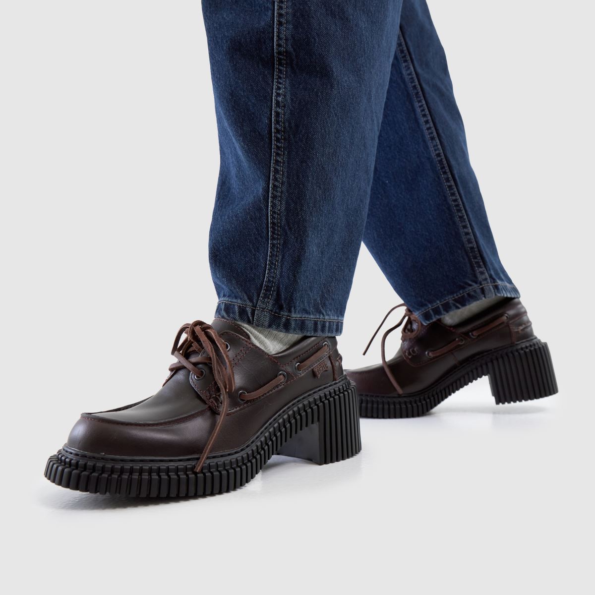 CAMPER  Pix London Heeled Boat in Burgundy CAMPER  Pix London Heeled Boat in Burgundy