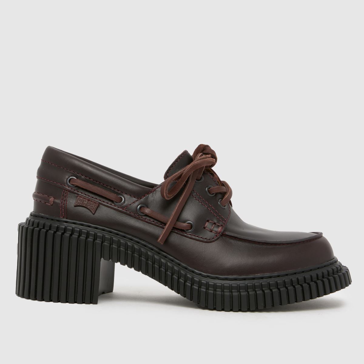 CAMPER  Pix London Heeled Boat in Burgundy CAMPER  Pix London Heeled Boat in Burgundy