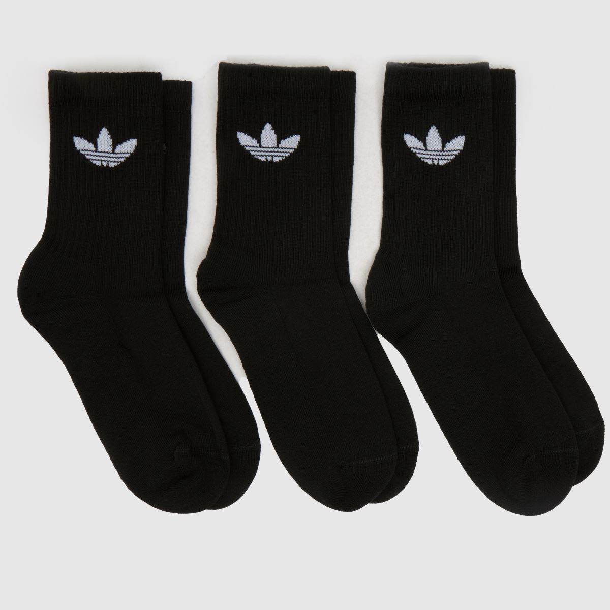 adidas  Kids Originals Crew Sock 3 Pk in Black & White adidas  Kids Originals Crew Sock 3 Pk in Black & White