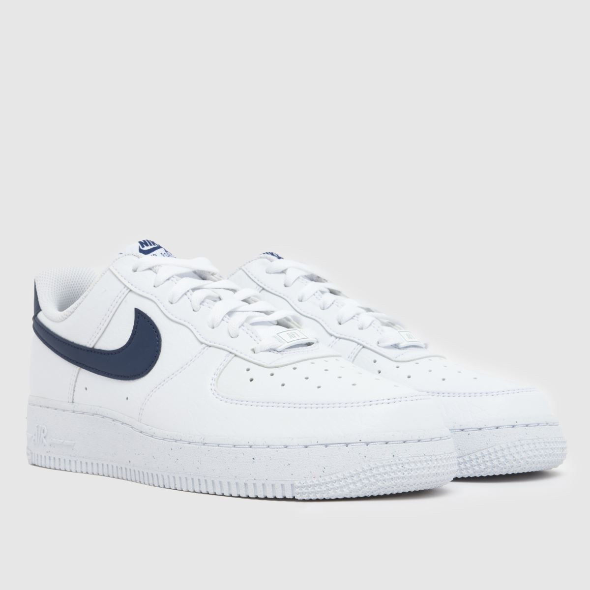 Nike  Air Force 1 in White & Navy Nike  Air Force 1 in White & Navy
