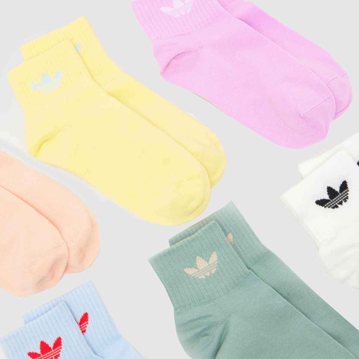 adidas  Kids Ankle Socks 6PK in Multi adidas  Kids Ankle Socks 6PK in Multi