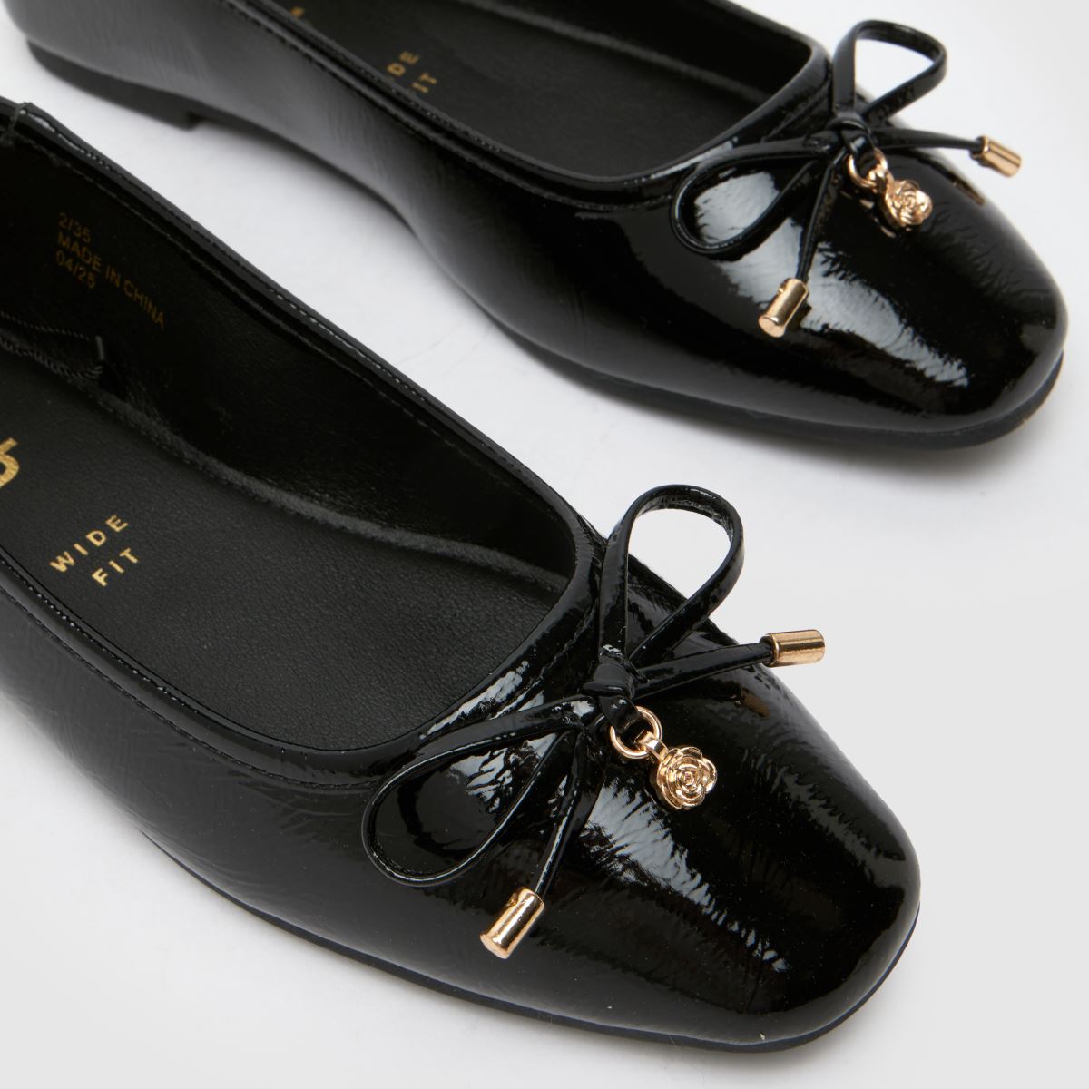 schuh  Wide Fit Liberty Charm Ballerina in Black schuh  Wide Fit Liberty Charm Ballerina in Black