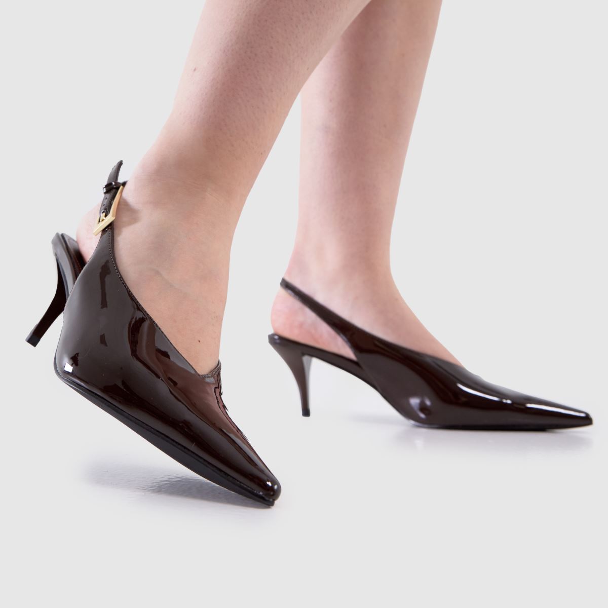 schuh  Sage Buckle Slingback Court in Brown schuh  Sage Buckle Slingback Court in Brown