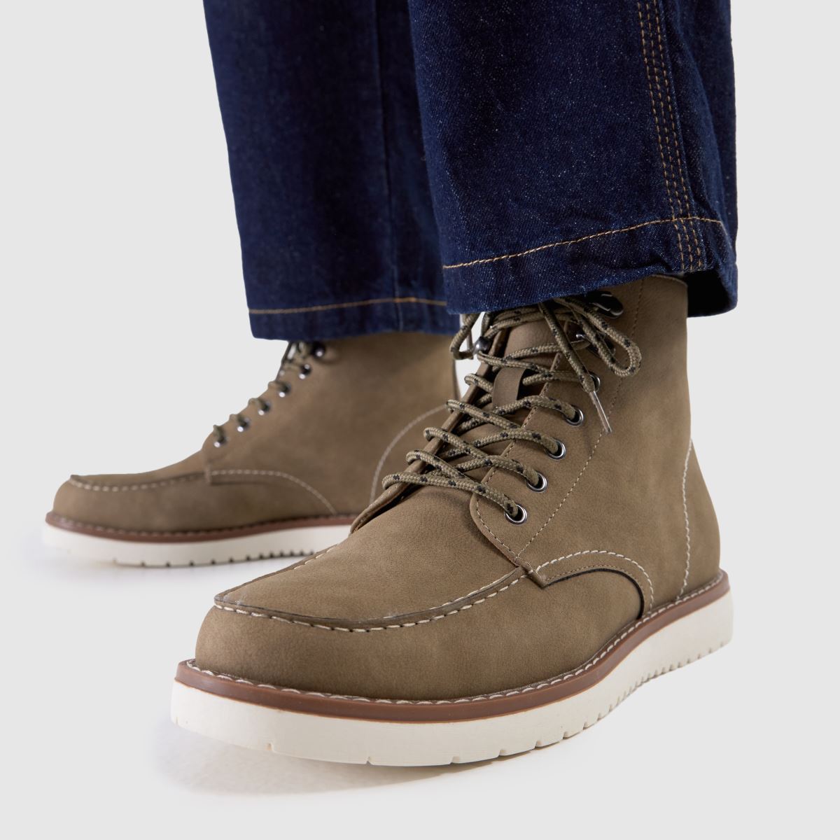 schuh  Dayne White Sole Moc in Light Green schuh  Dayne White Sole Moc in Light Green