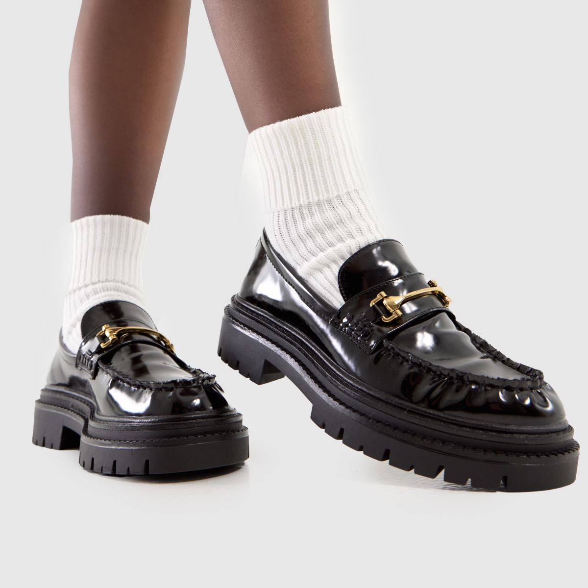 schuh  Lark Chunky Ruched Loafer in Black schuh  Lark Chunky Ruched Loafer in Black