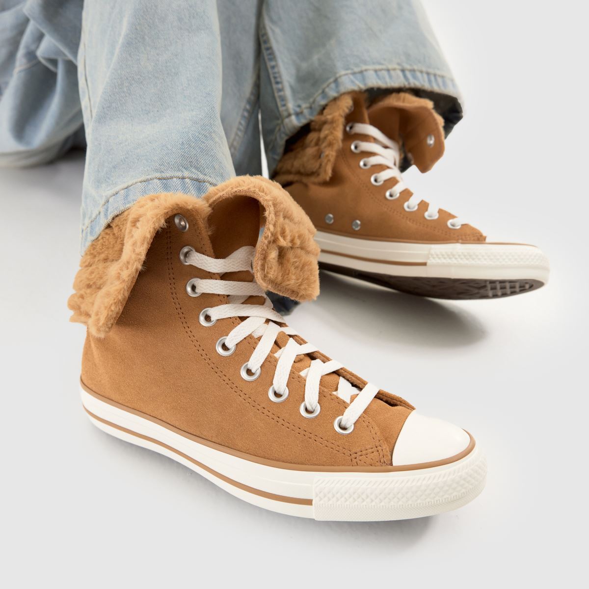Converse  All Star Fold Over XHi in Tan Converse  All Star Fold Over XHi in Tan