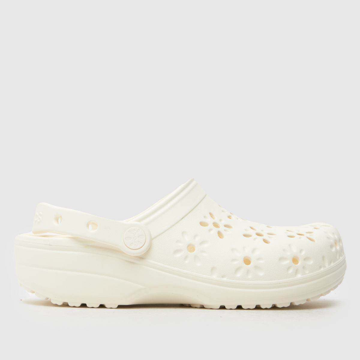 Crocs  Classic Floral Cut Out Clog in White Crocs  Classic Floral Cut Out Clog in White