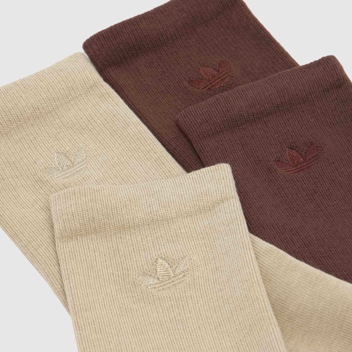 adidas  Two-Toned Crew Sock 2 Pack in Beige Multi adidas  Two-Toned Crew Sock 2 Pack in Beige Multi