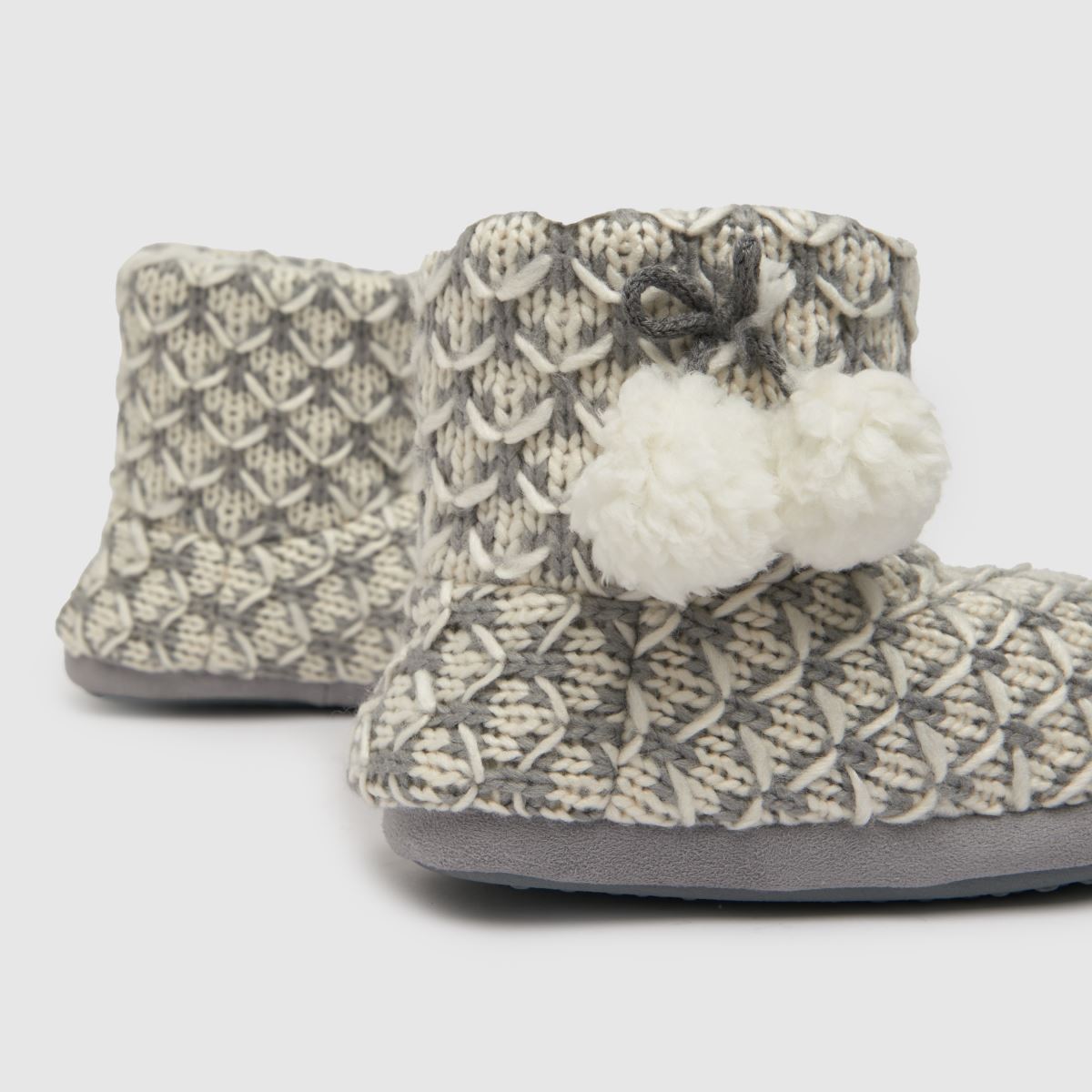 schuh  Harley Pom Pom in White & grey schuh  Harley Pom Pom in White & grey