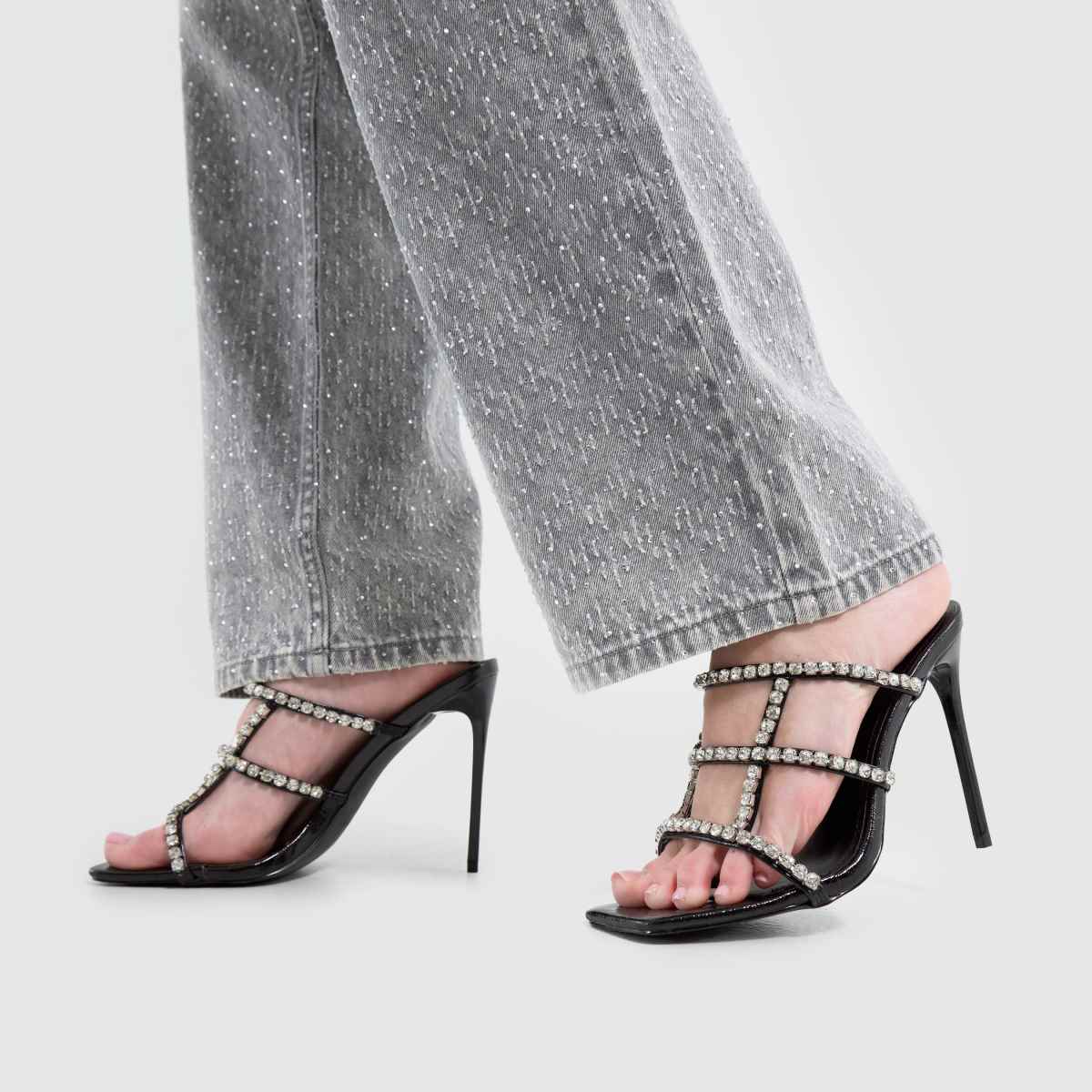 SIMMI  Leisa Diamante Mule in Black SIMMI  Leisa Diamante Mule in Black