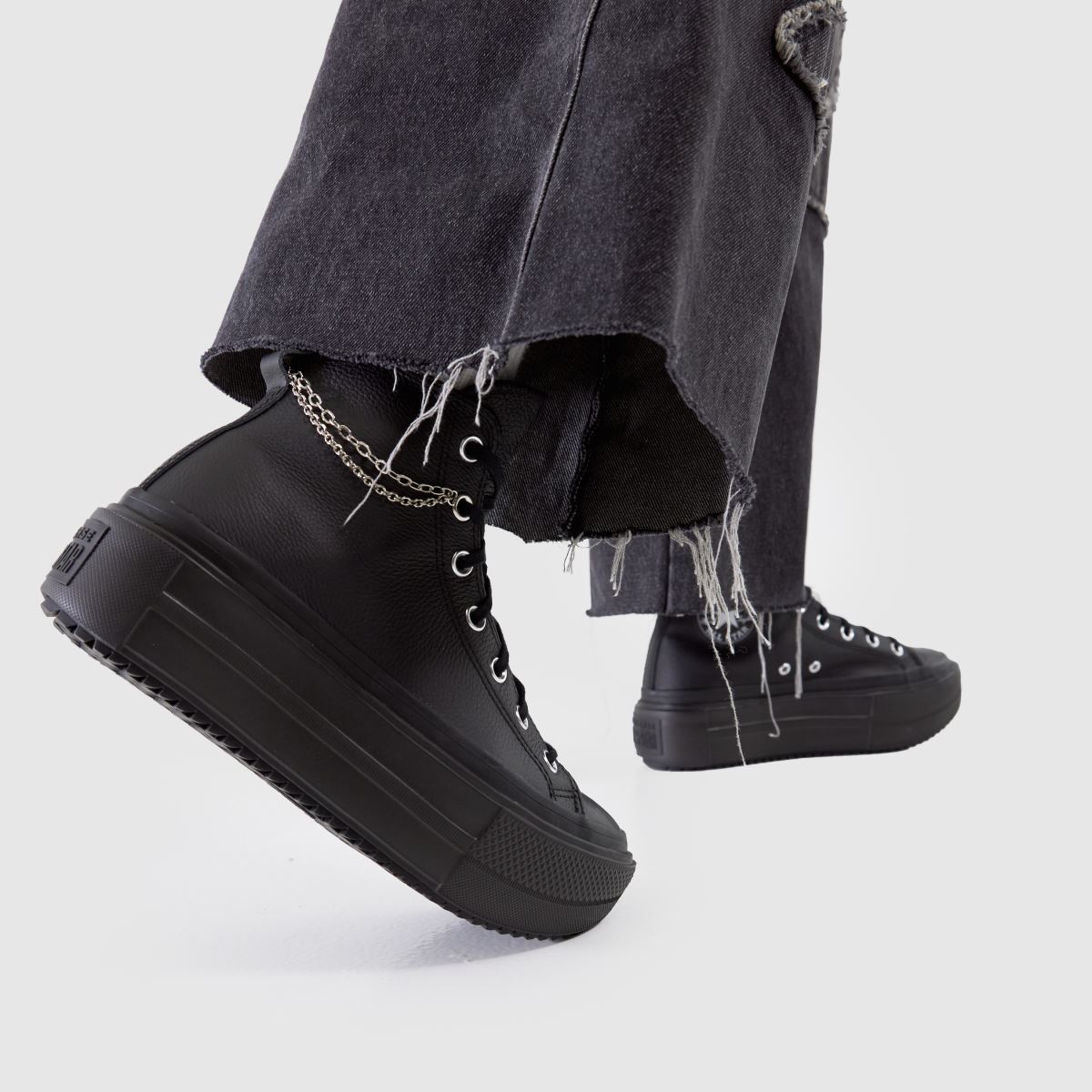 Converse  All Star Double Stack Pierced in Black Converse  All Star Double Stack Pierced in Black