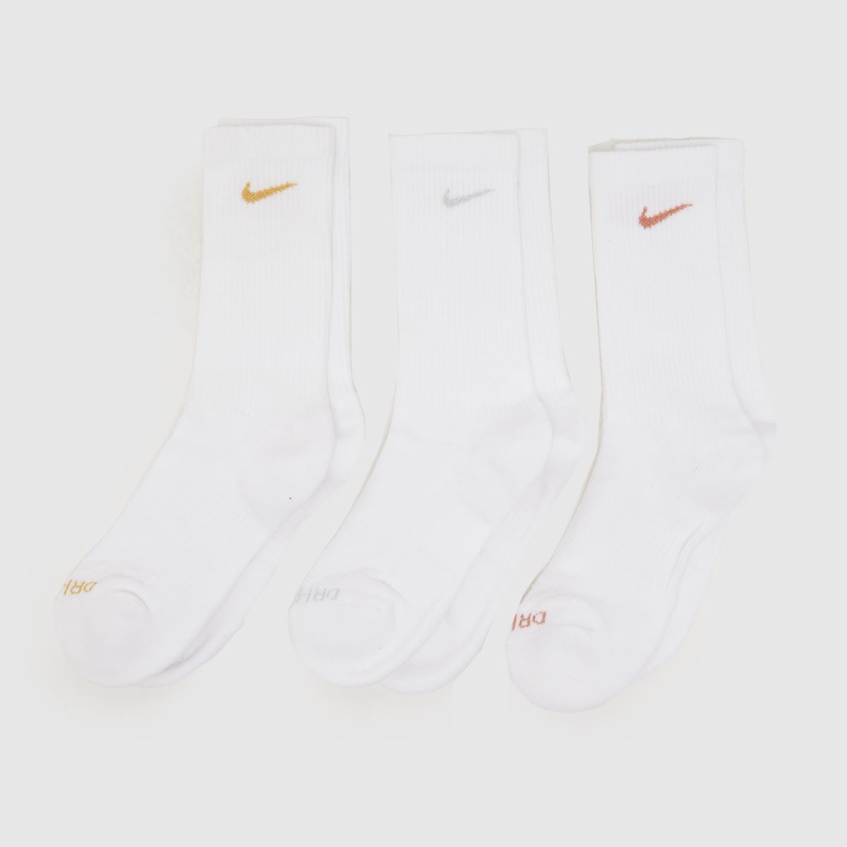Nike  Everyday Plus Crew Socks 3PK in White Multi Nike  Everyday Plus Crew Socks 3PK in White Multi
