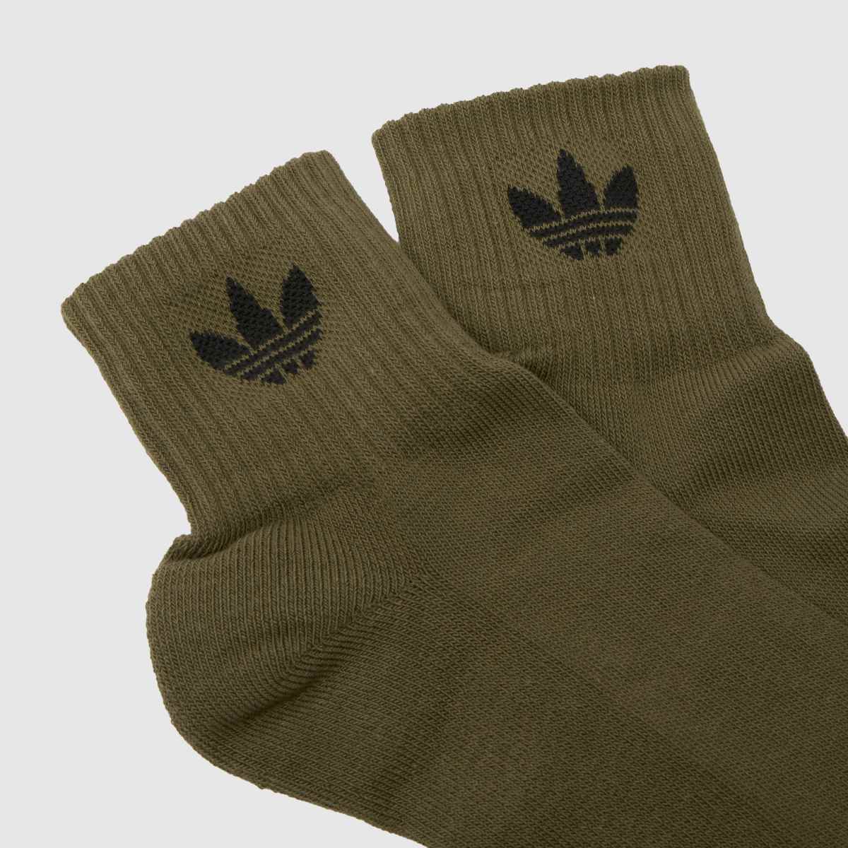 adidas  Originals Mid Ankle Socks 3 PK in Green Multi adidas  Originals Mid Ankle Socks 3 PK in Green Multi