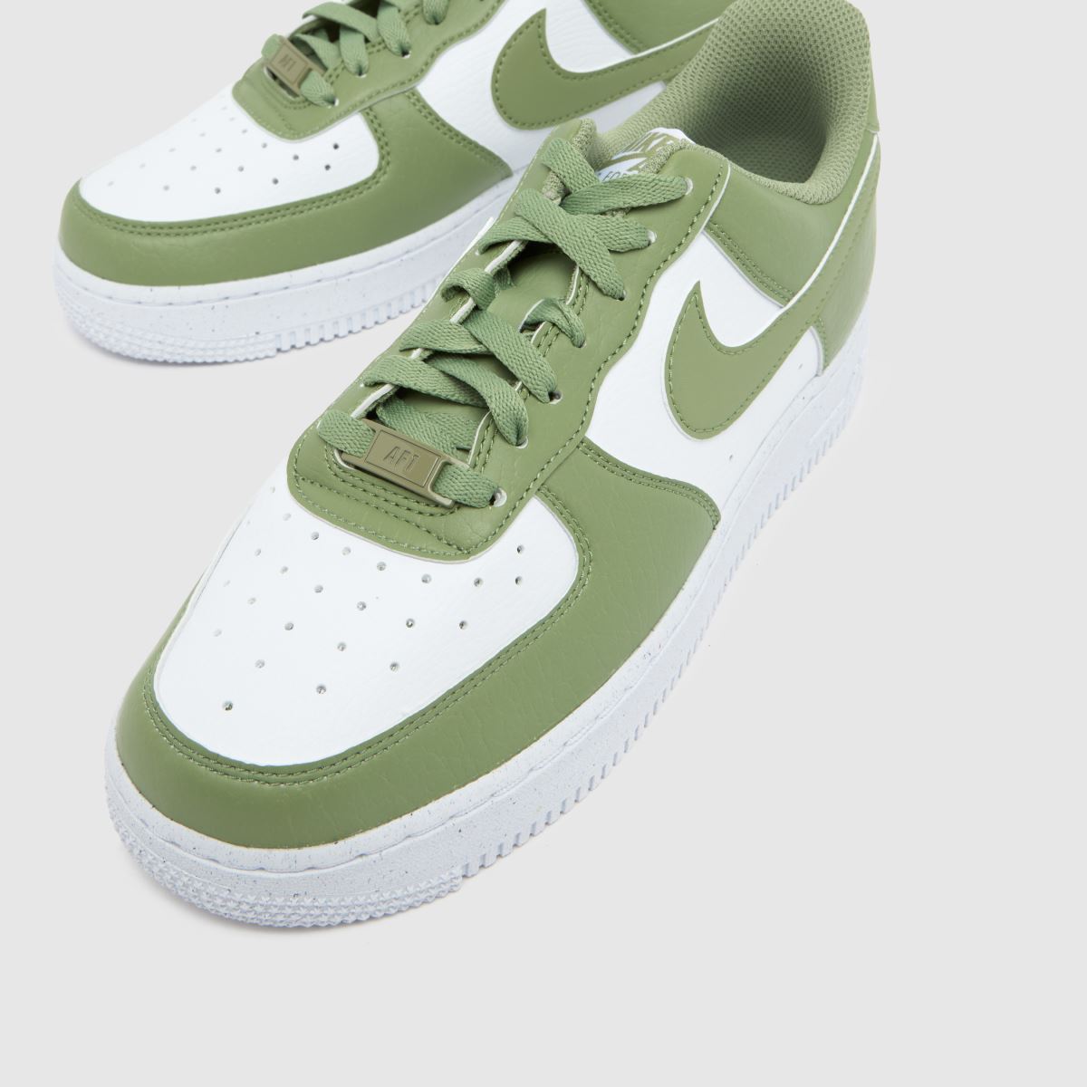 Nike  Air Force 1 in White & Green Nike  Air Force 1 in White & Green