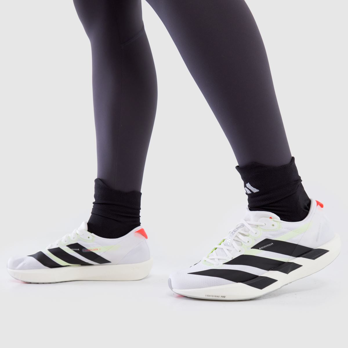 adidas  Adizero Adios 9 in White & Black adidas  Adizero Adios 9 in White & Black
