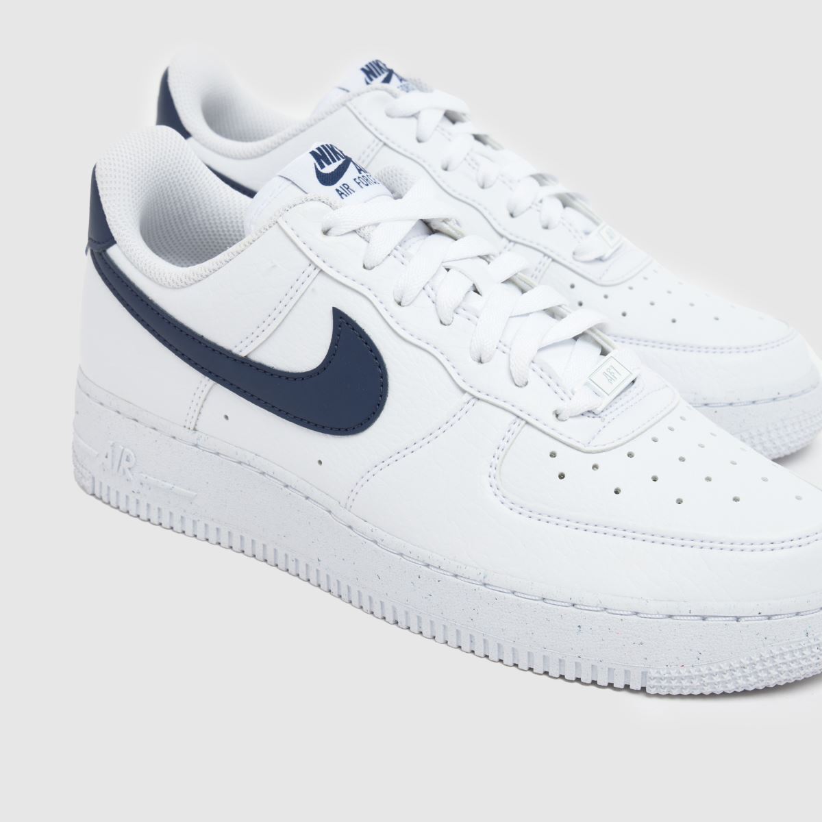 Nike  Air Force 1 in White & Navy Nike  Air Force 1 in White & Navy