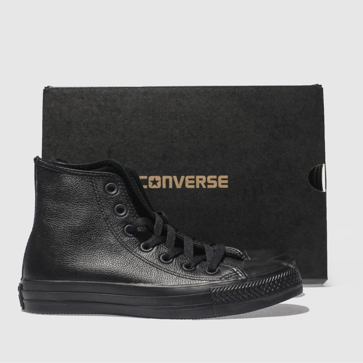 Converse  All Star Hi Leather Mono in Black Converse  All Star Hi Leather Mono in Black