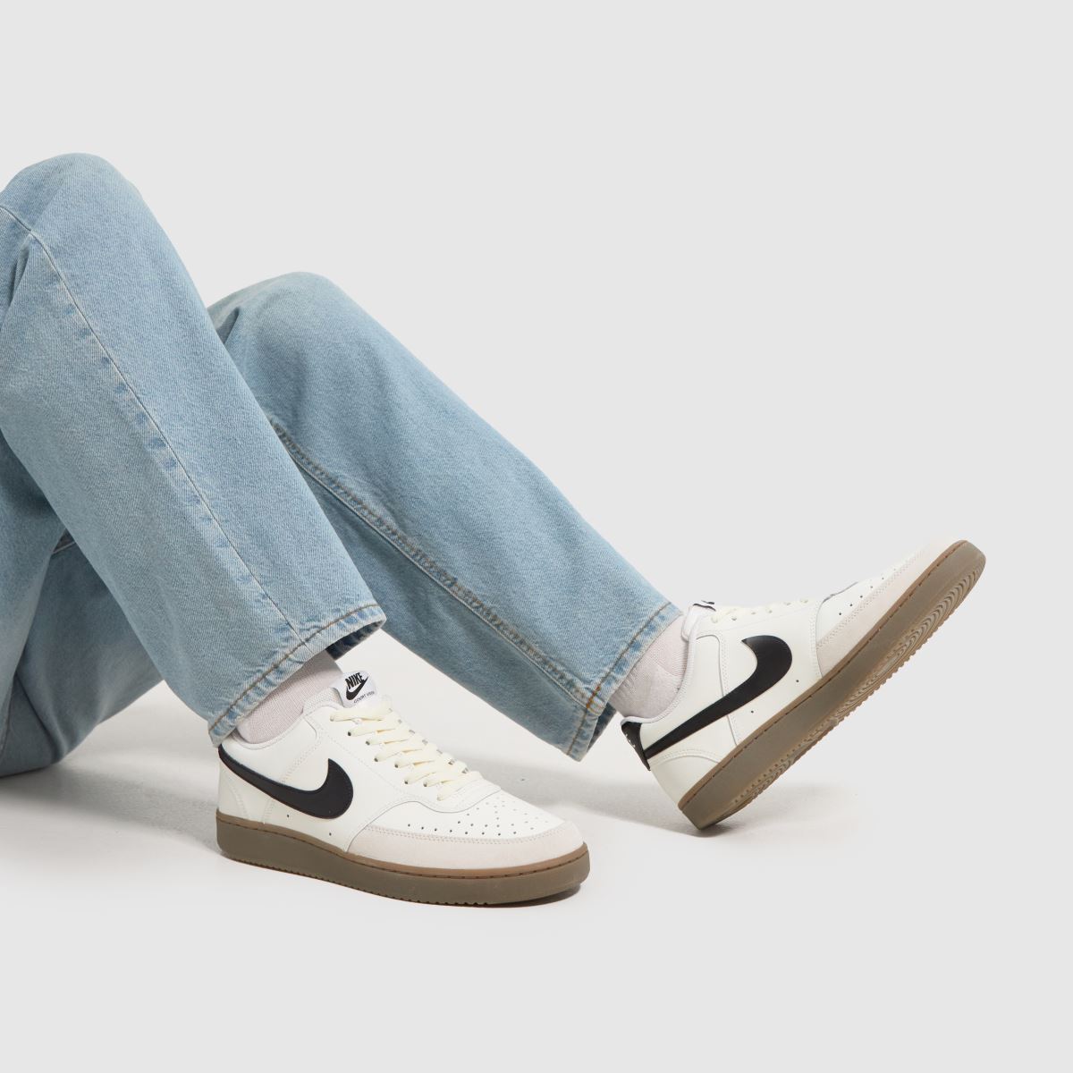 Nike  Court Vision Low in White & Black Nike  Court Vision Low in White & Black