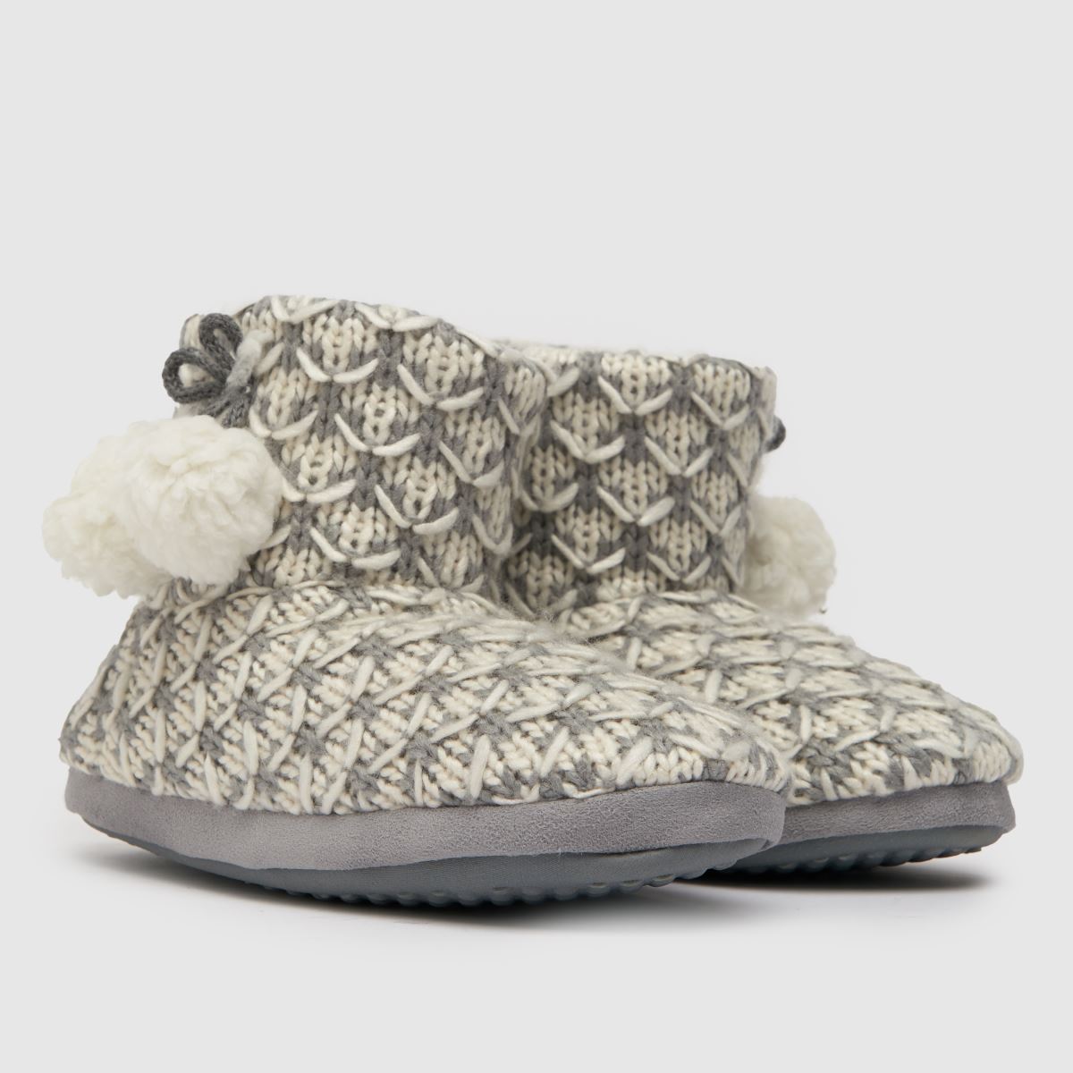 schuh  Harley Pom Pom in White & grey schuh  Harley Pom Pom in White & grey