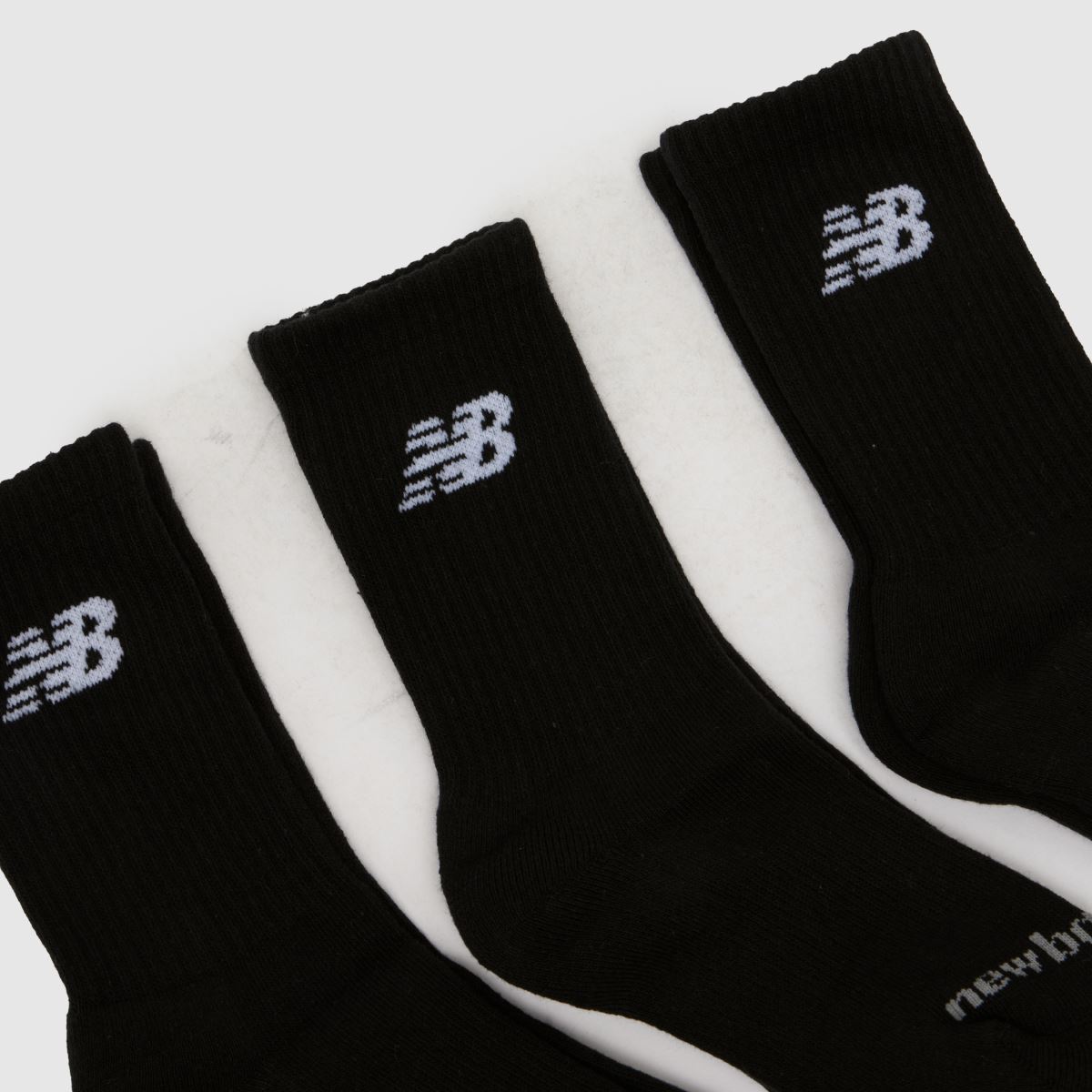 New Balance  Kids Crew Socks 3 Pack in Black New Balance  Kids Crew Socks 3 Pack in Black