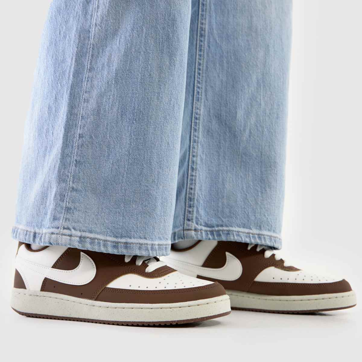 Nike  Court Vision in Brown & White Nike  Court Vision in Brown & White