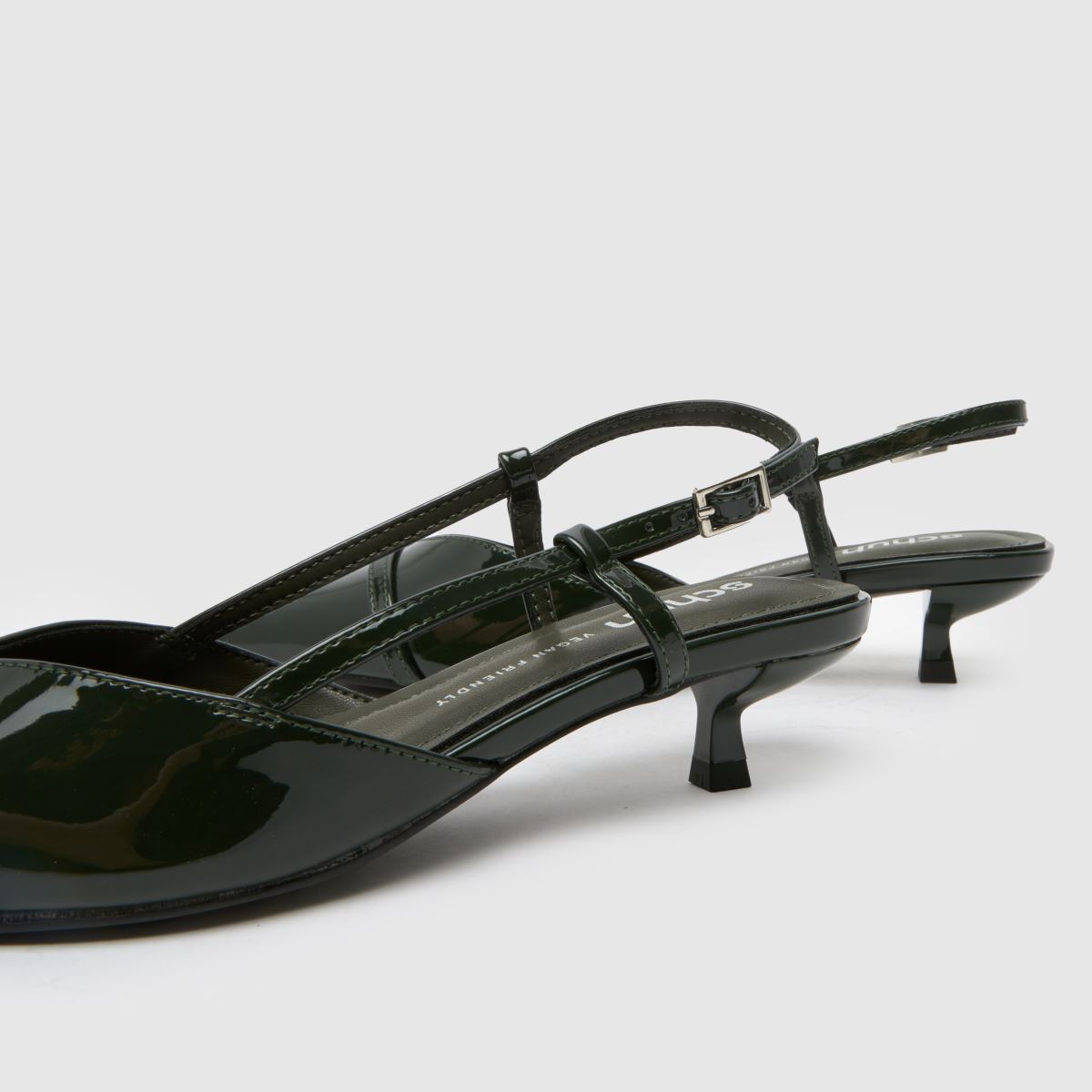 schuh  Sybill Buckle Kitten in Dark Green schuh  Sybill Buckle Kitten in Dark Green