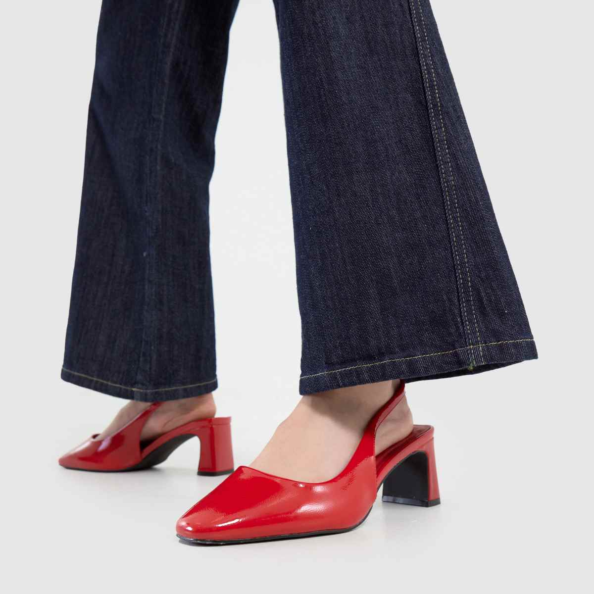 schuh  Wide Fit Shae Slingback Court in Red schuh  Wide Fit Shae Slingback Court in Red