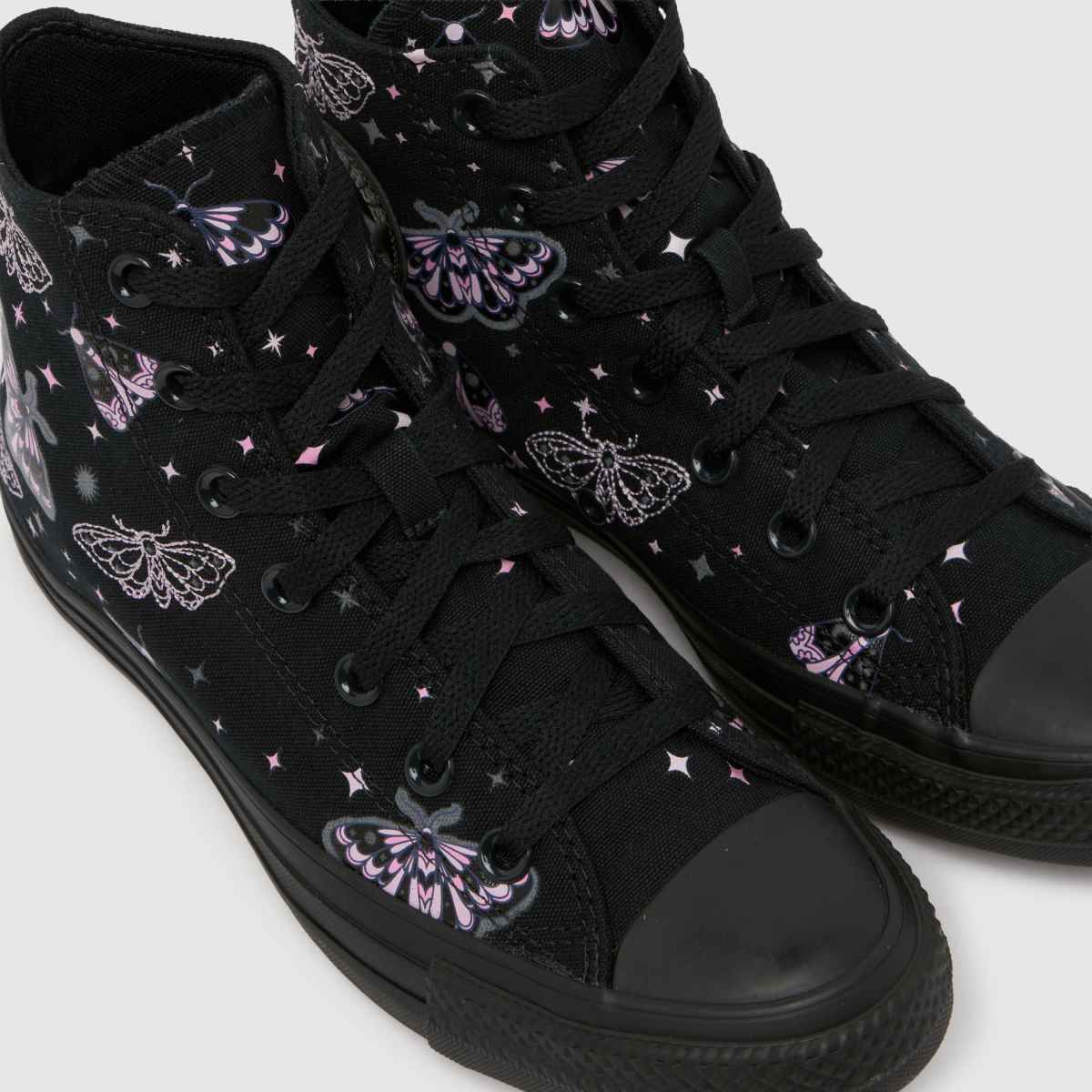 Converse  All Star Hi in Black & pink Converse  All Star Hi in Black & pink
