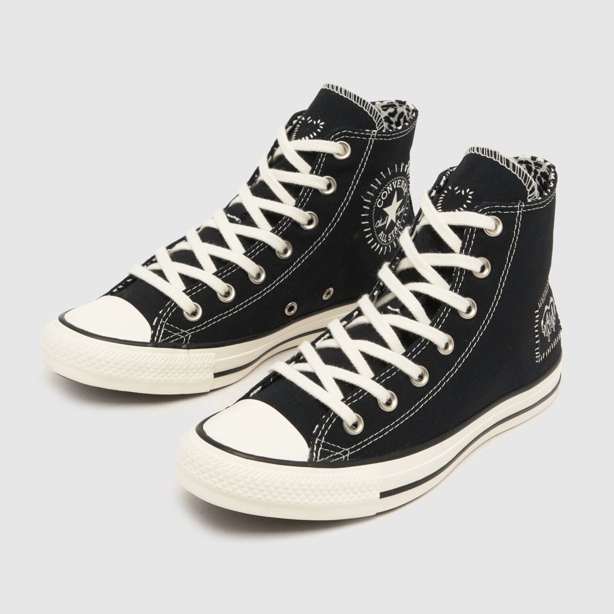 Converse  All Star Hi Bold Scene in White & Black Converse  All Star Hi Bold Scene in White & Black