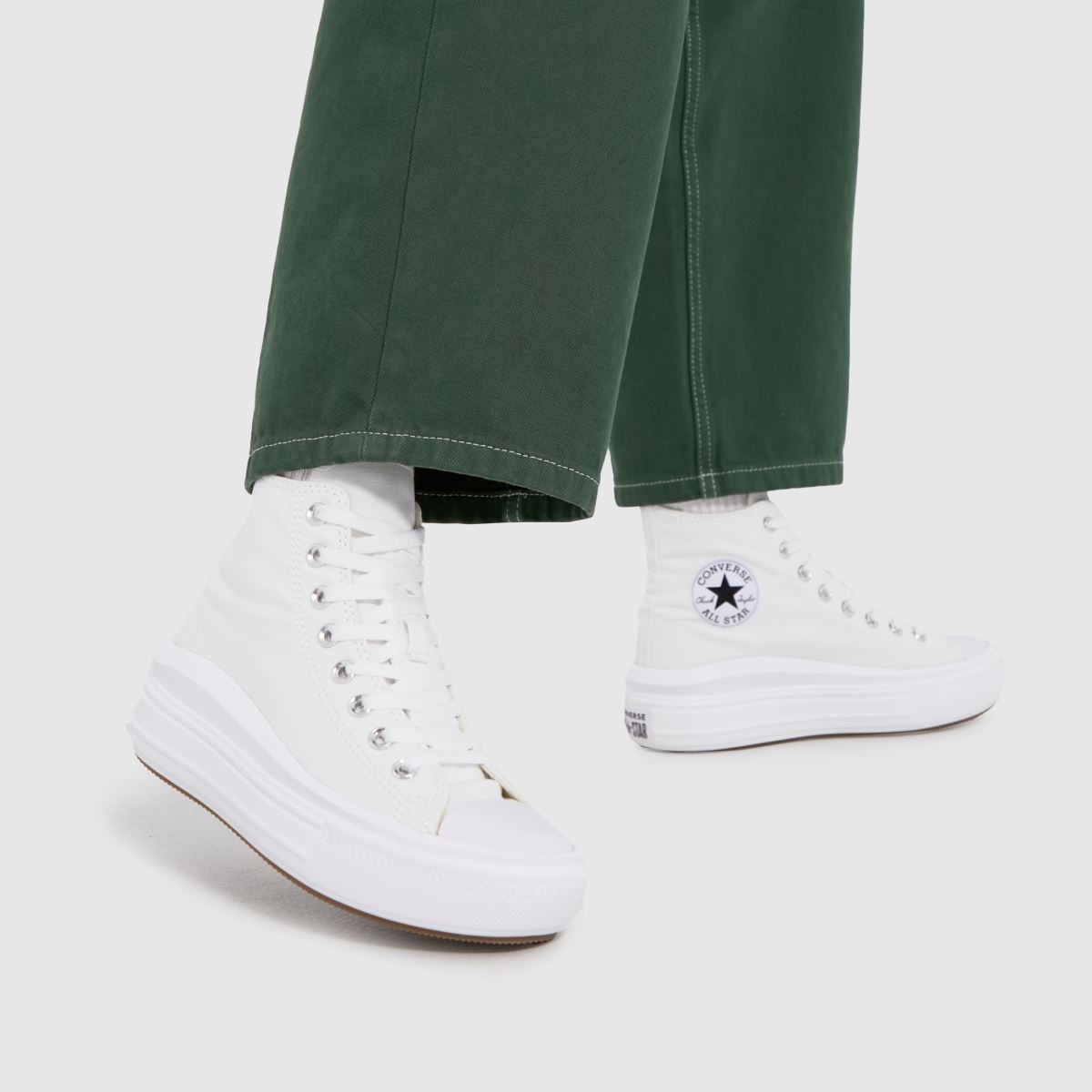 Converse  All Star Move Hi in White Converse  All Star Move Hi in White