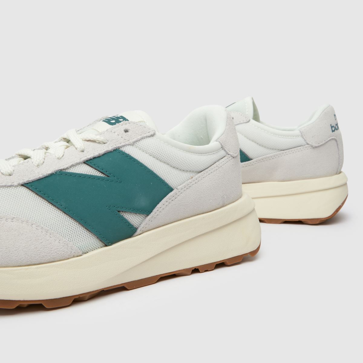 New Balance  370 in White & Green New Balance  370 in White & Green