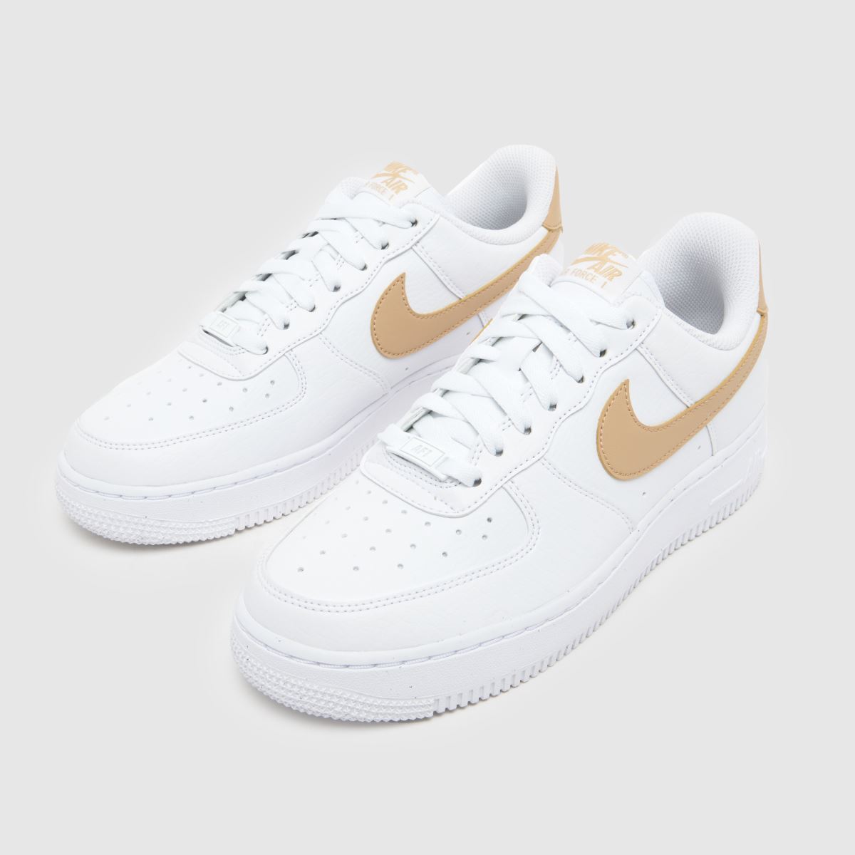 Nike  Air Force 1 in White & Beige Nike  Air Force 1 in White & Beige