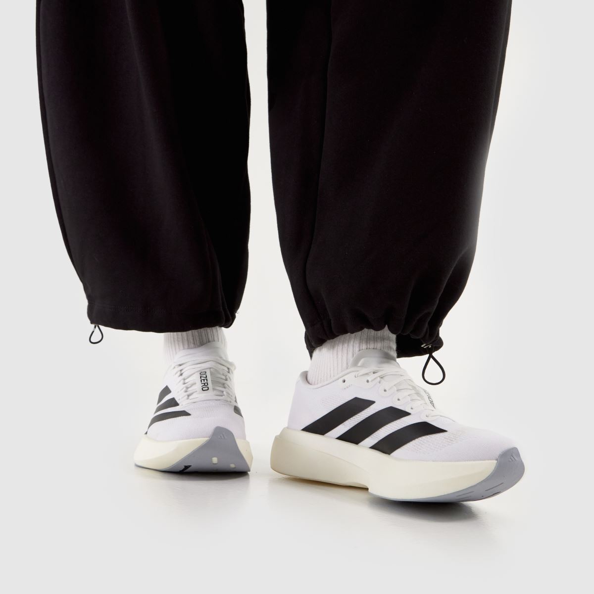 adidas  Adizero Evo SL in White & Black adidas  Adizero Evo SL in White & Black