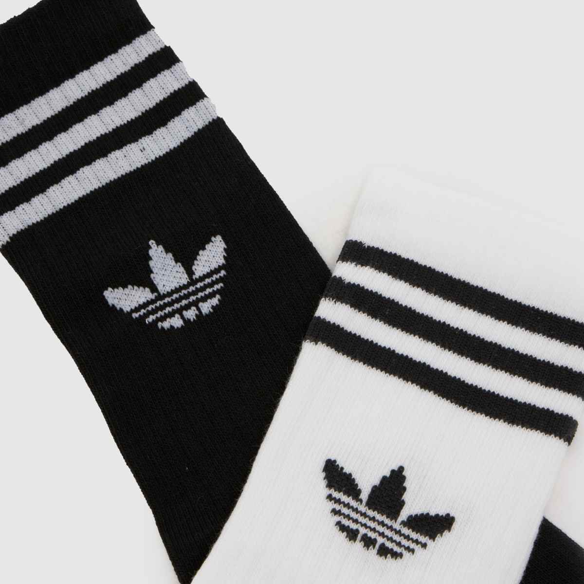 adidas  Kids Crew Sock 3PK in White & Black adidas  Kids Crew Sock 3PK in White & Black