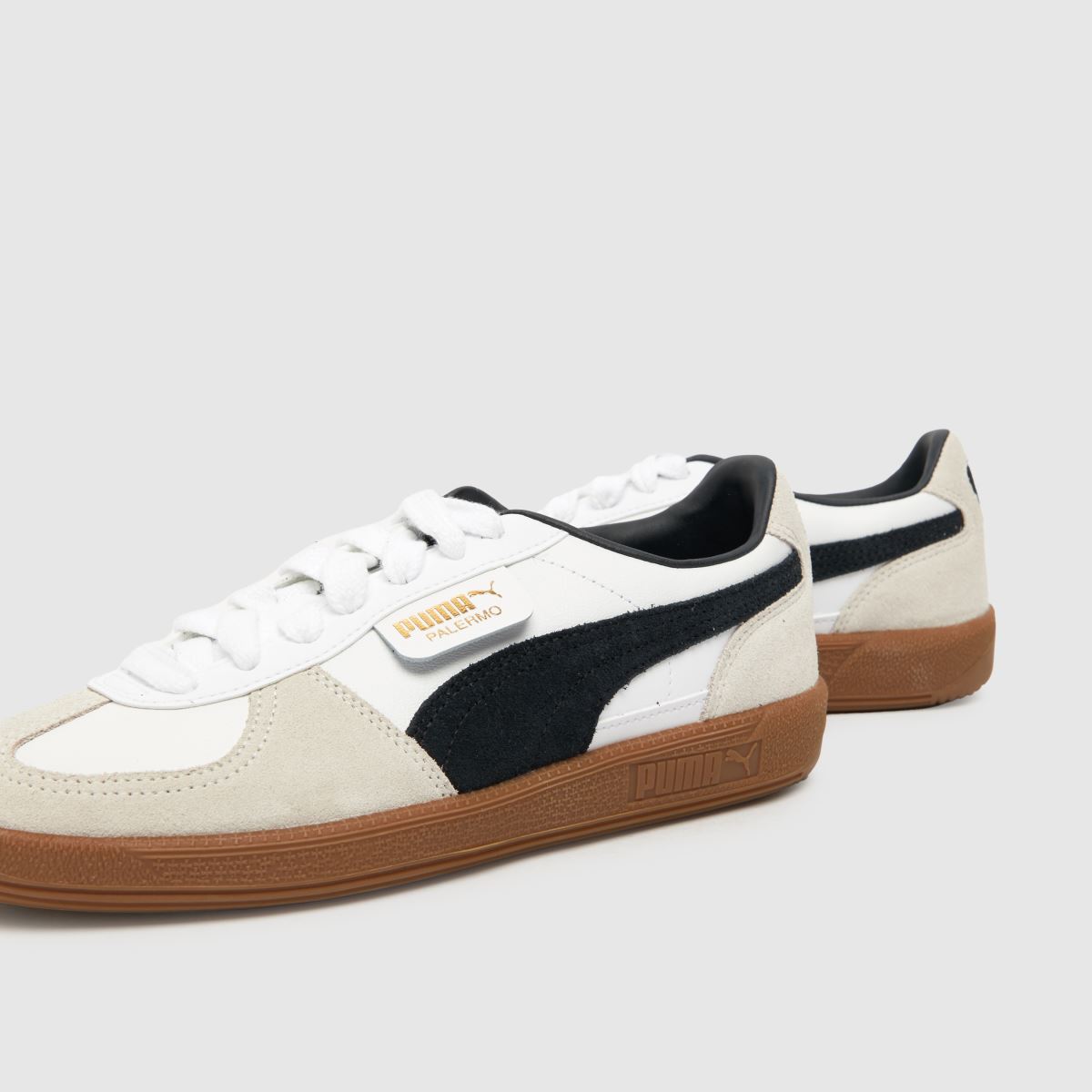 PUMA  Palermo Leather in White & Black PUMA  Palermo Leather in White & Black