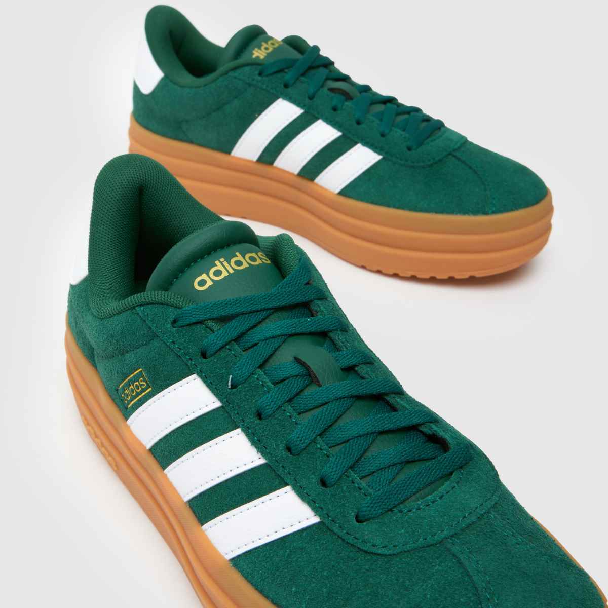adidas  VL Court Bold in White & Green adidas  VL Court Bold in White & Green