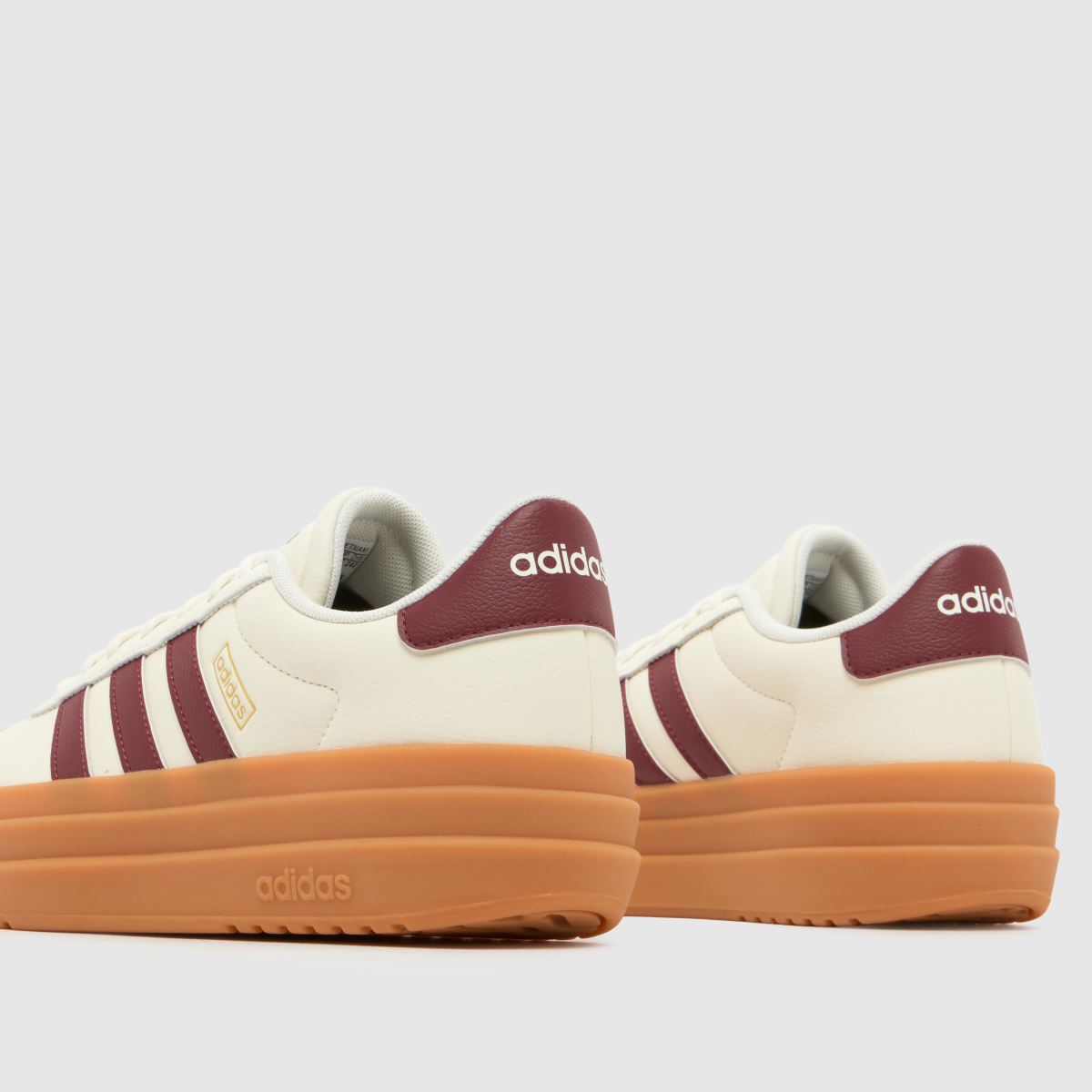adidas  VL Court Bold in White & Burgundy adidas  VL Court Bold in White & Burgundy