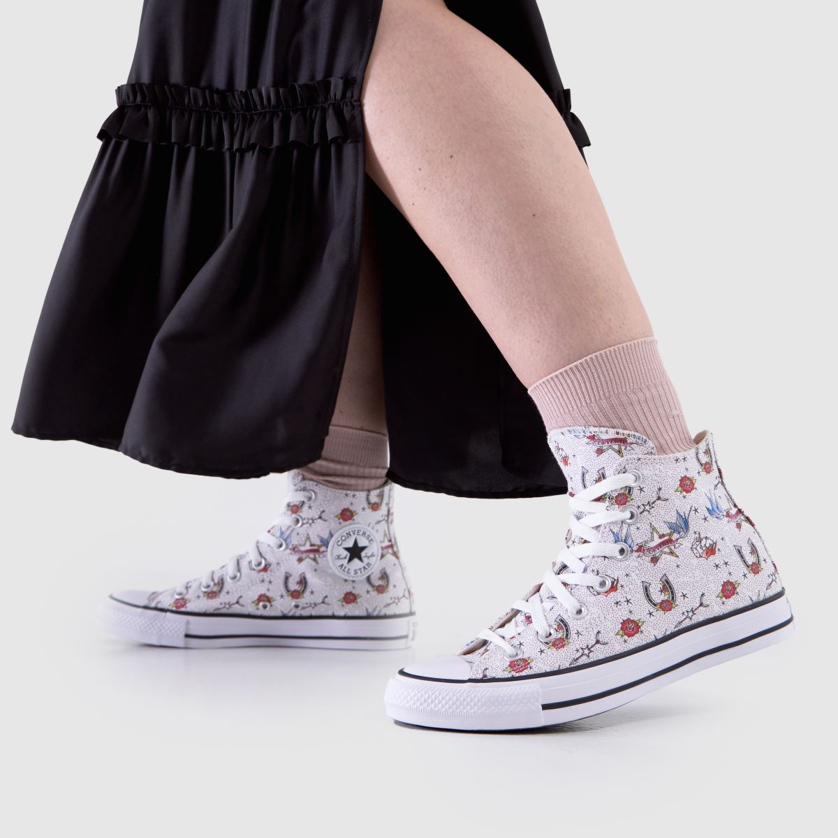 Converse  All Star Hi in White Multi Converse  All Star Hi in White Multi