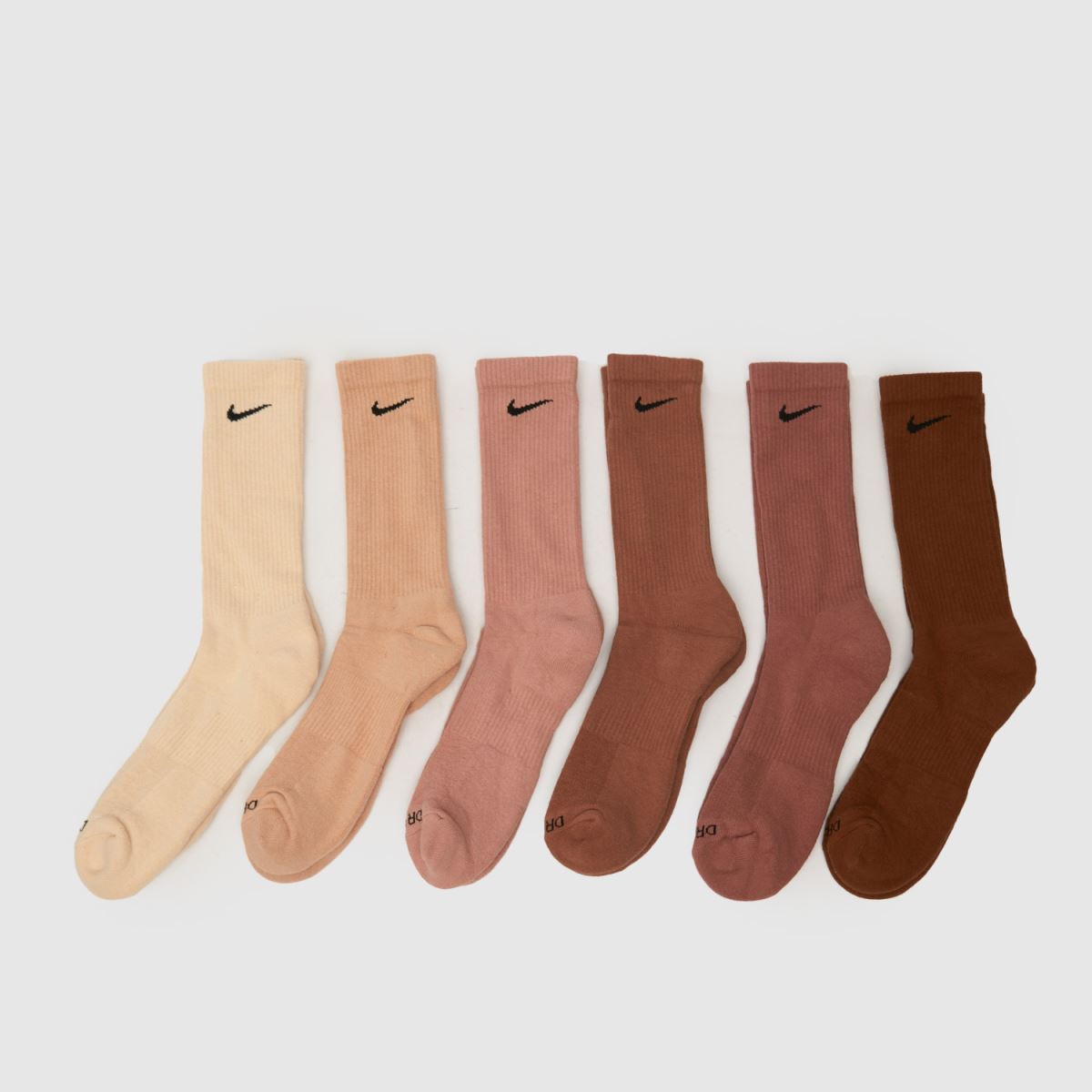 Nike  Crew Socks 6 Pack in Multi Nike  Crew Socks 6 Pack in Multi