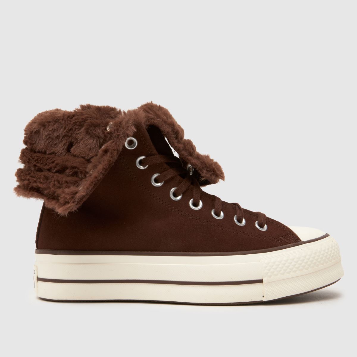Converse  All Star Fold Over Lift in Brown Converse  All Star Fold Over Lift in Brown