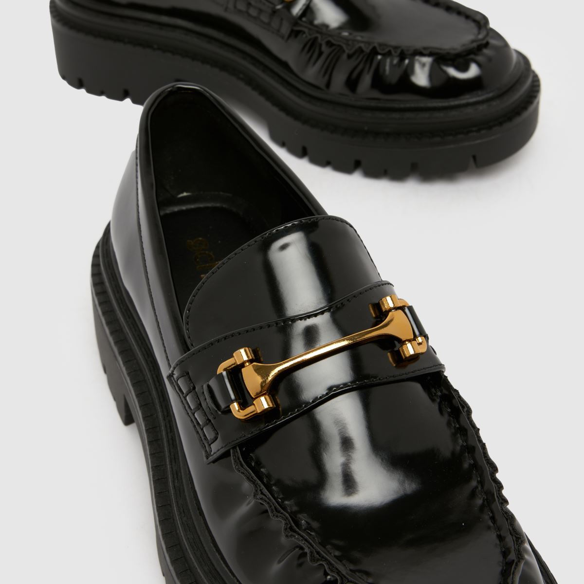 schuh  Lark Chunky Ruched Loafer in Black schuh  Lark Chunky Ruched Loafer in Black