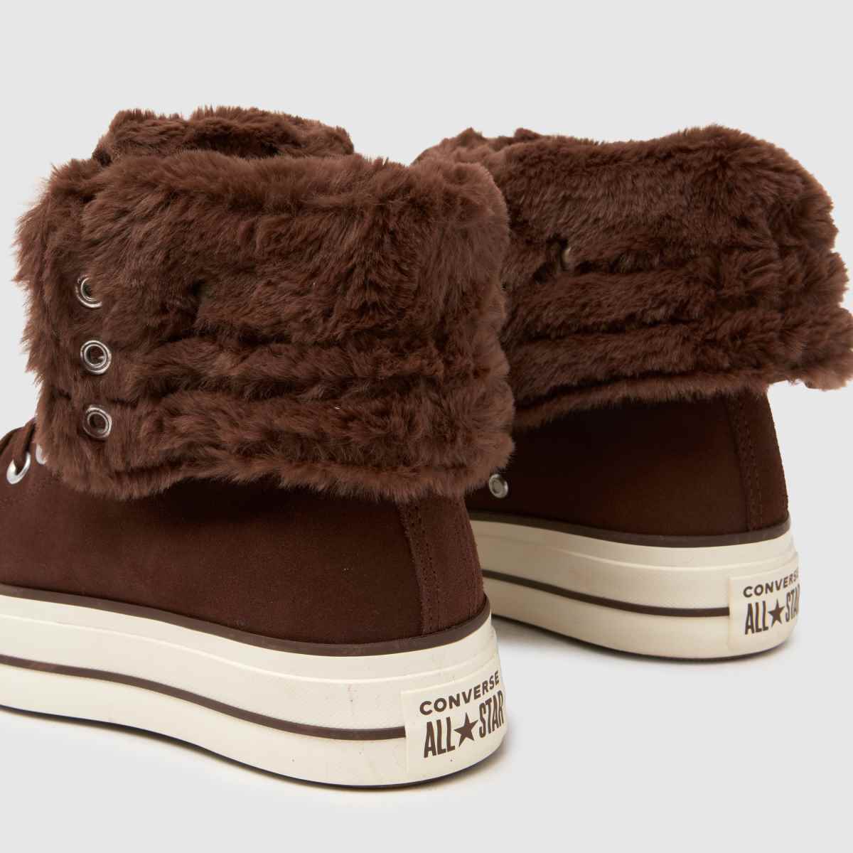 Converse  All Star Fold Over Lift in Brown Converse  All Star Fold Over Lift in Brown