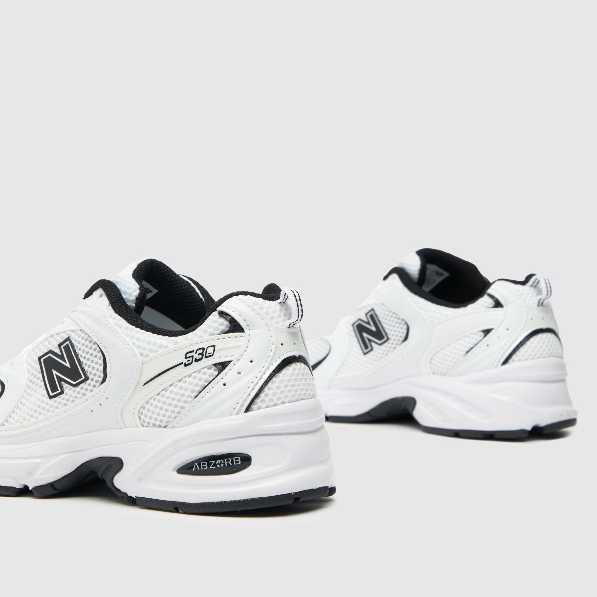 New Balance  530 in White & Black New Balance  530 in White & Black