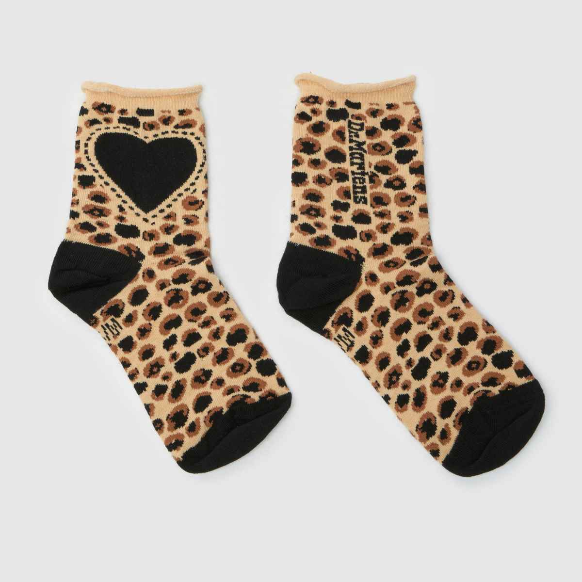 Dr Martens  Leopard Heart Sock in Print Dr Martens  Leopard Heart Sock in Print